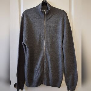 Calibrate Men L Merino Blend Mock Neck Zip-Up Cardigan Coastal Golf Prep Comfort